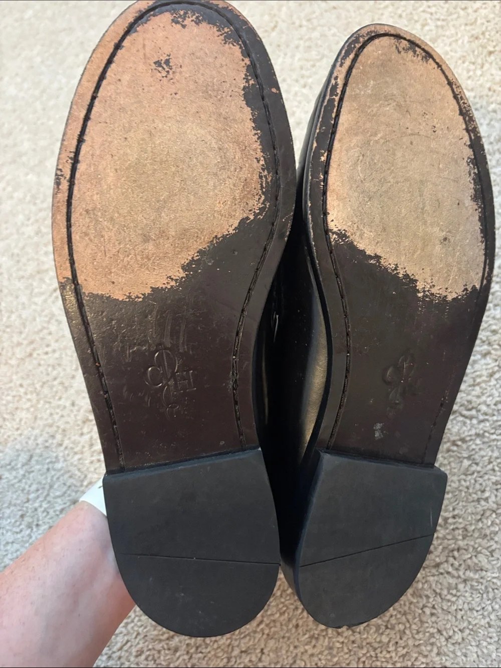 Cole Haan Black Tassel Penny Loafers - Classic Slip-On Style size 9.5 D wide